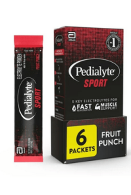 Pedialyte Sport Electrolyte Powder Fruit Punch, 6 Packets – Hydration and Recovery Drink Mix