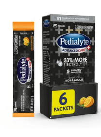 Pedialyte AdvancedCare Plus Electrolyte Powder, Orange Breeze, Powder Packets, 6 Count