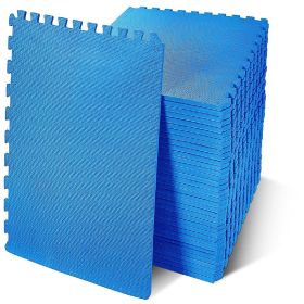 Only Supports Self Pickup  Jigsaw Sports Mat With EVA Foam Interlocking Tiles For Gymnastics And Home Gym Floor Protection, Various Sizes And Colours (Option: Blue Half inch 36Pieces)