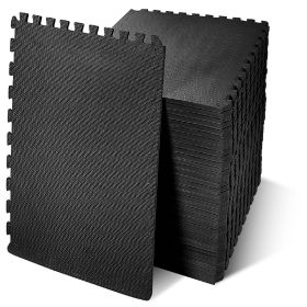 Only Supports Self Pickup  Jigsaw Sports Mat With EVA Foam Interlocking Tiles For Gymnastics And Home Gym Floor Protection, Various Sizes And Colours (Option: Black Half inch 36Pieces)