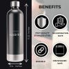 FIZZIT™ Stainless Steel Carbonation Bottle and Water Bottle | Compatible With Philips Carbonation Soda Maker and Aarke Soda Makers, Dishwasher Safe